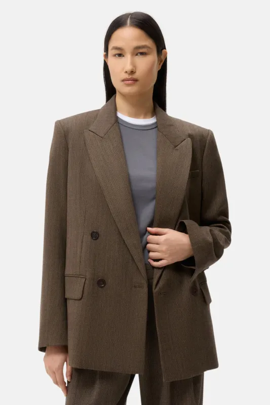 Harper Blazer in Wool Taupe sold by Blue & Cream