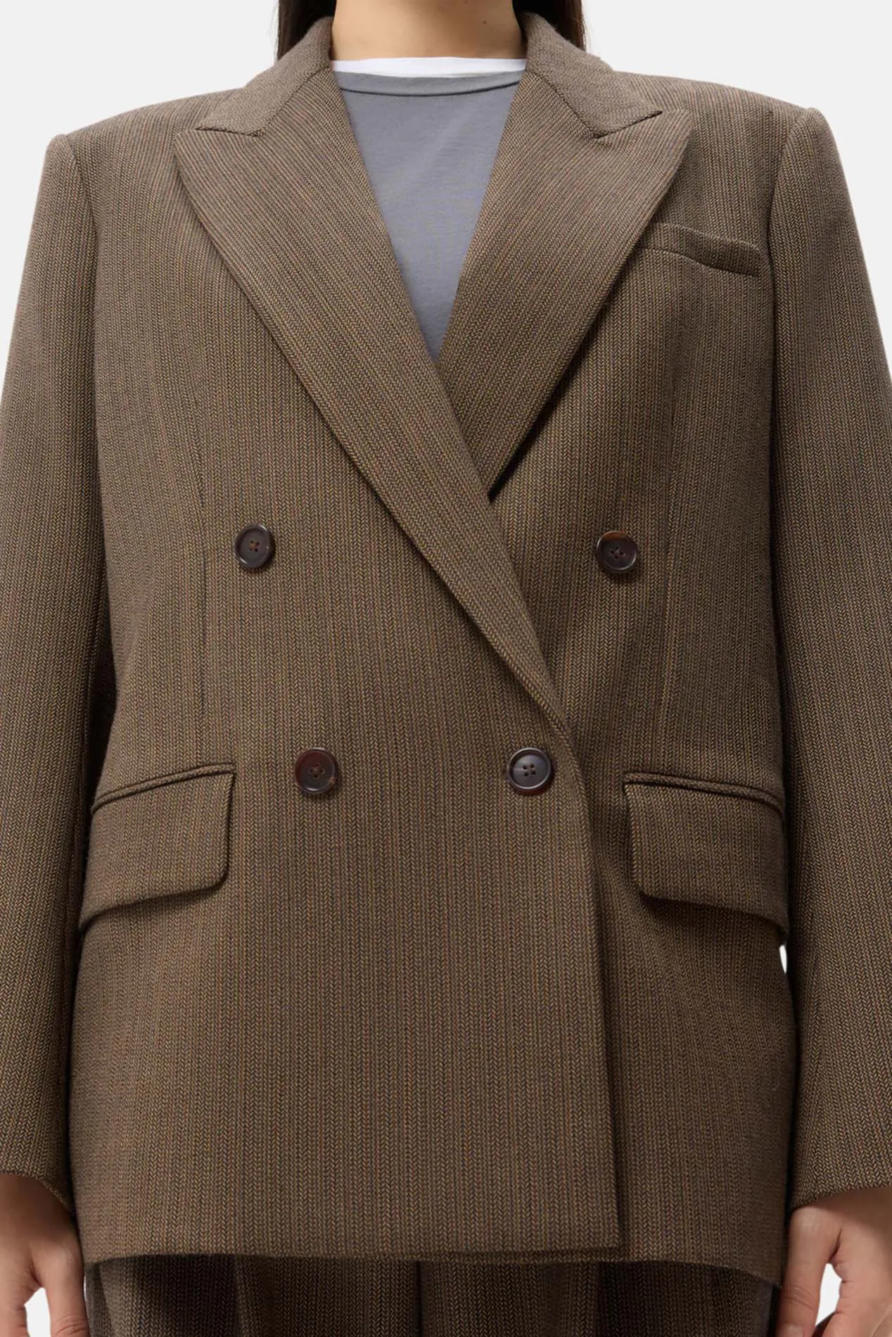 Harper Blazer in Wool Taupe sold by Blue & Cream product image thumbnail 4