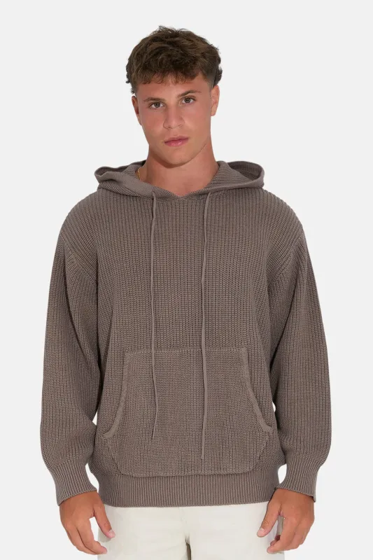 Perry Ribbed Hoodie Taupe sold by Blue & Cream