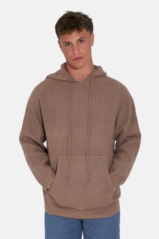 Montecito Waffle Pullover Hoodie Rich Mocha sold by Blue & Cream