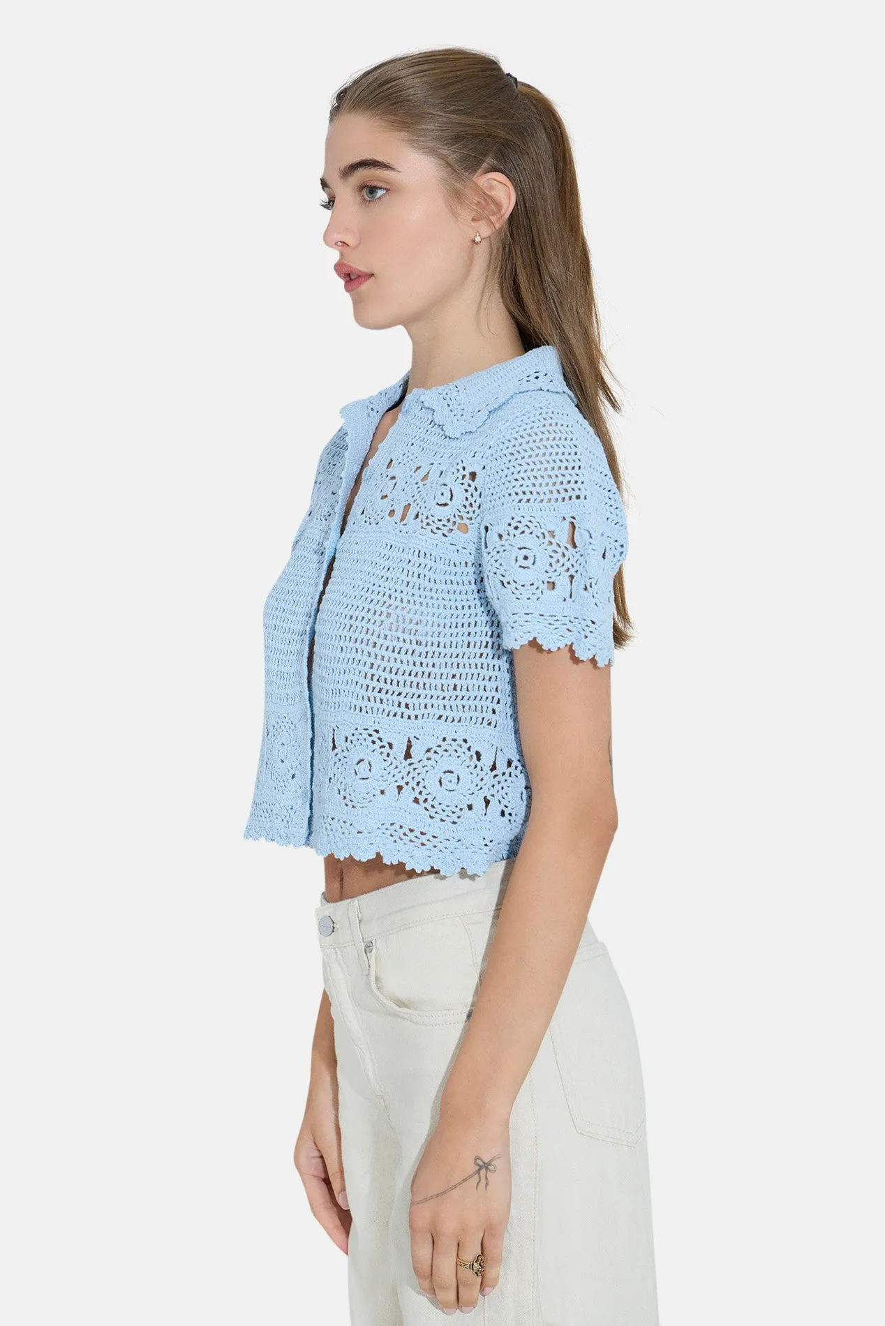 Molly Crochet Shirt Pale Blue sold by Blue & Cream product image thumbnail 2
