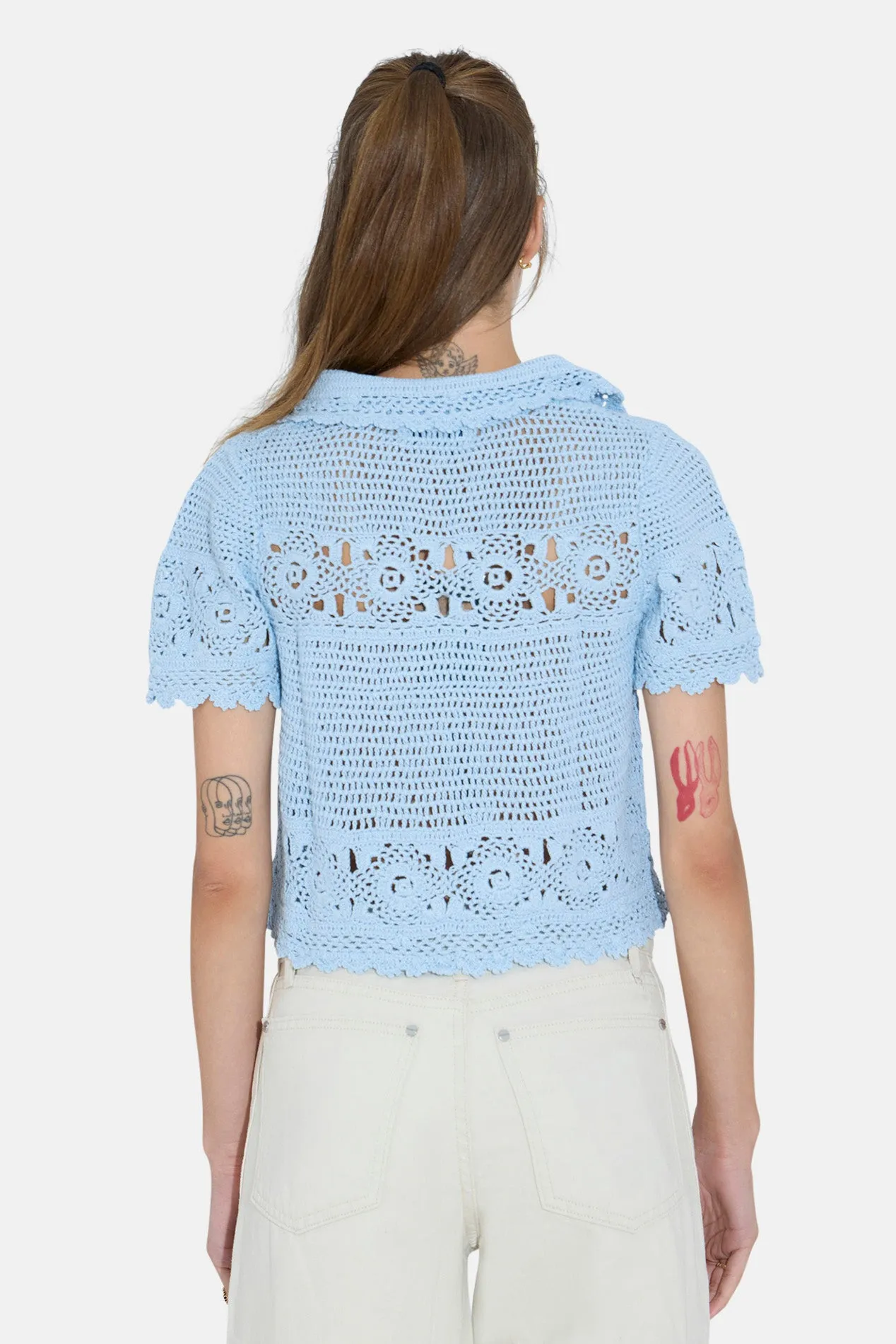 Molly Crochet Shirt Pale Blue sold by Blue & Cream product image thumbnail 3