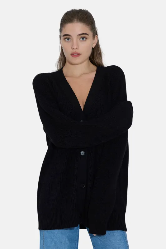 Cocoon Cotton Cardigan Black sold by Blue & Cream
