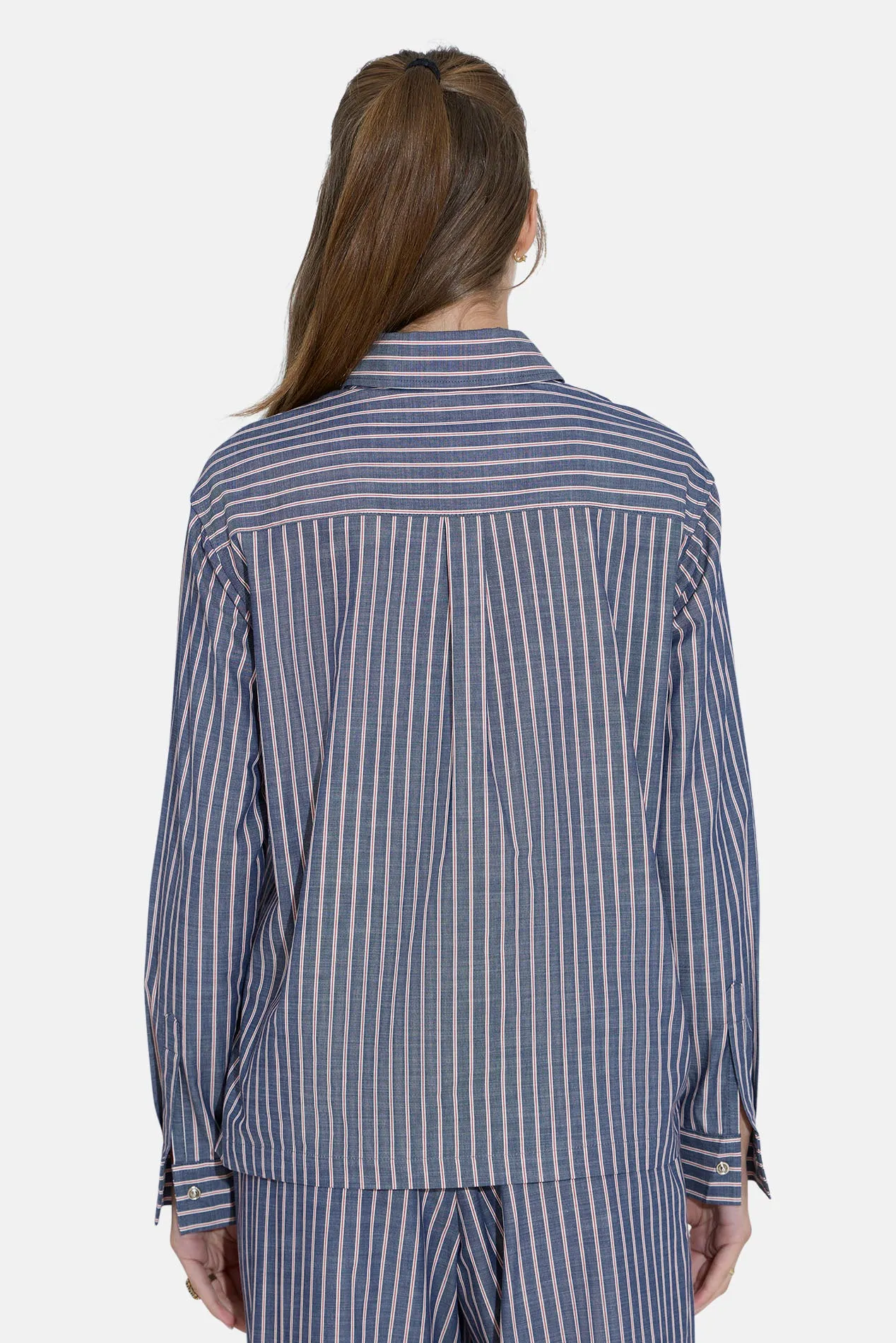 Coco Denim Overshirt in Red Stripe sold by Blue & Cream product image thumbnail 3