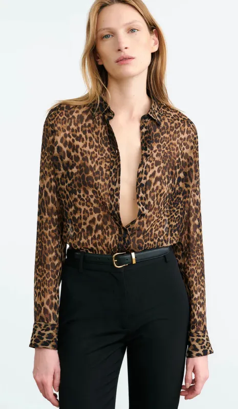 Gaia Silk Shirt Vintage Leopard Print sold by Blue & Cream