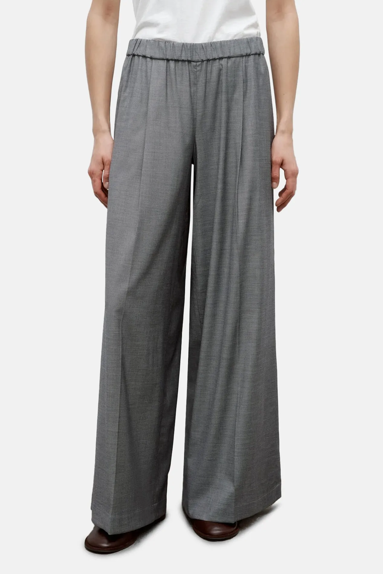 Eva Pant Wool/Viscose Medium Heather Grey sold by Blue & Cream