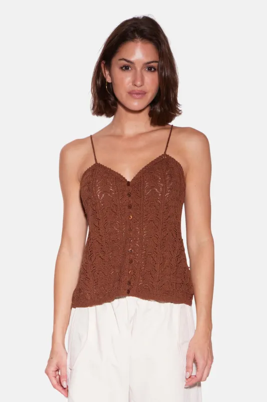 Aliza Crochet Cami Brown sold by Blue & Cream