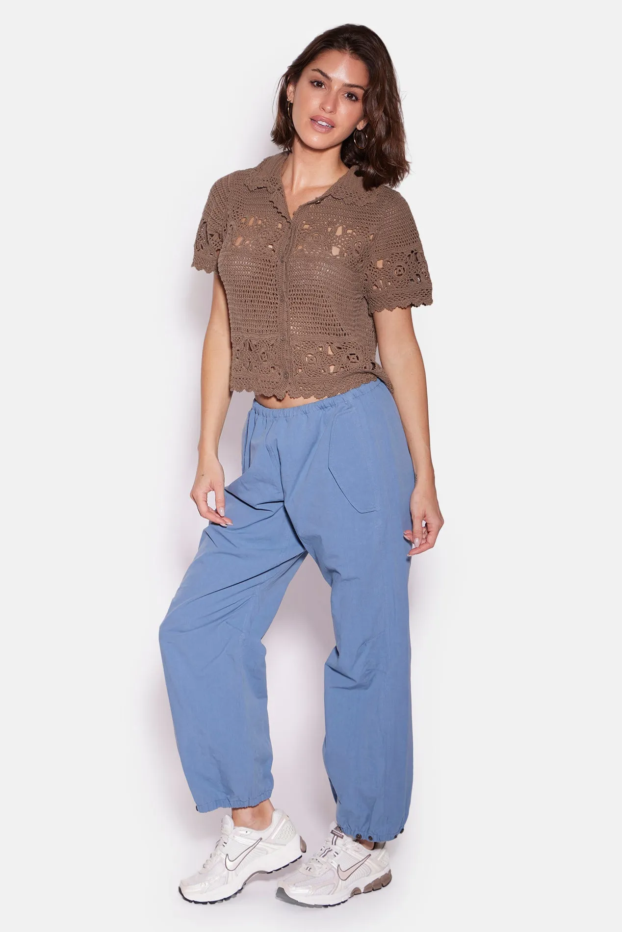 Molly Crochet Shirt Taupe sold by Blue & Cream product image thumbnail 4