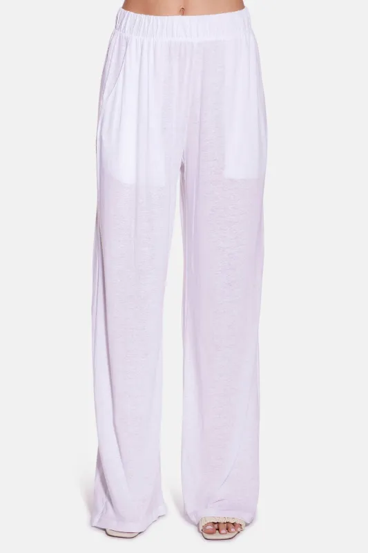 Napeague Linen Beach Pant White sold by Blue & Cream