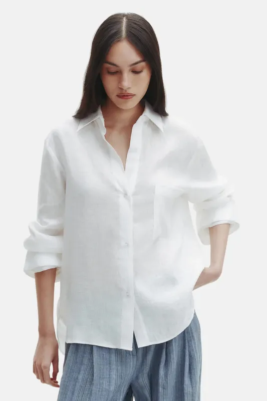 Next Morning Shirt in White sold by Blue & Cream