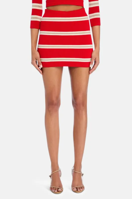 Kian Knit Skort Cherry/Sand/Eggshell sold by Blue & Cream