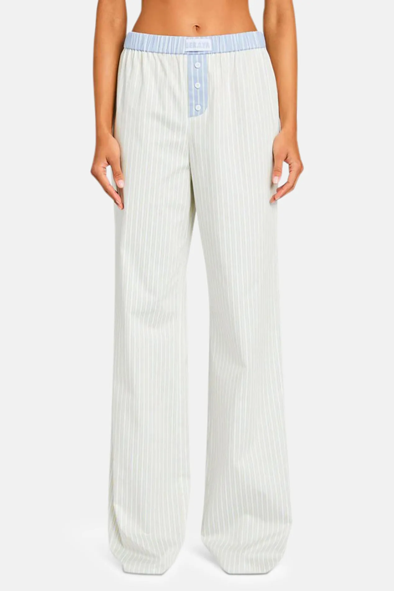 Charli Poplin Pant Pastel Yellow/Ice sold by Blue & Cream