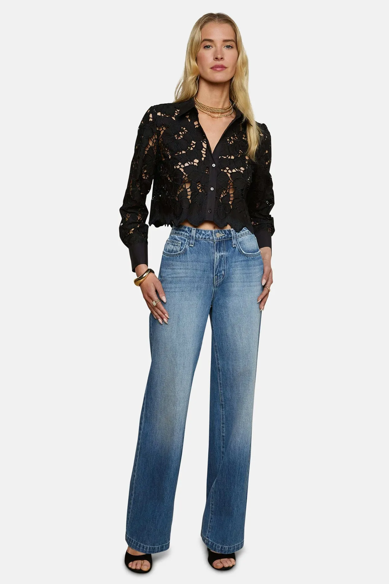 Seychelle Lace Cropped Blouse Black sold by Blue & Cream product image thumbnail 4