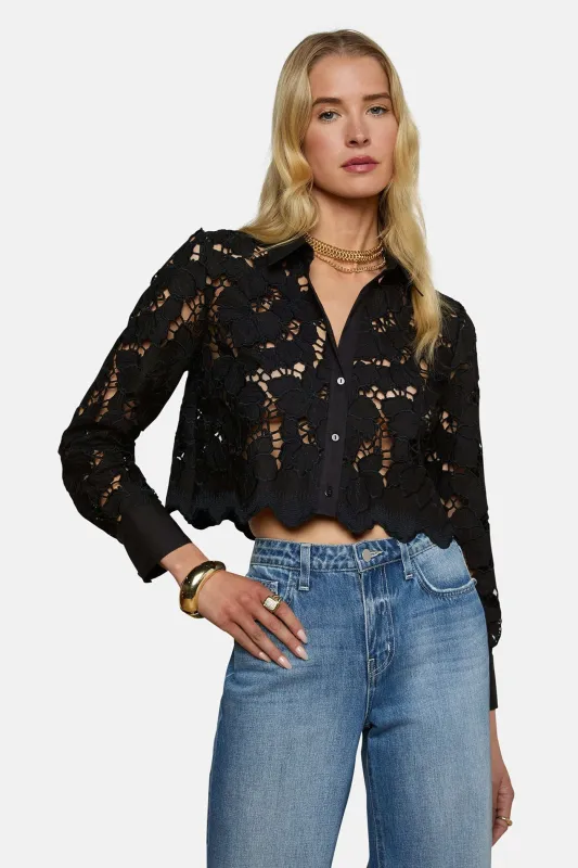 Seychelle Lace Cropped Blouse Black sold by Blue & Cream