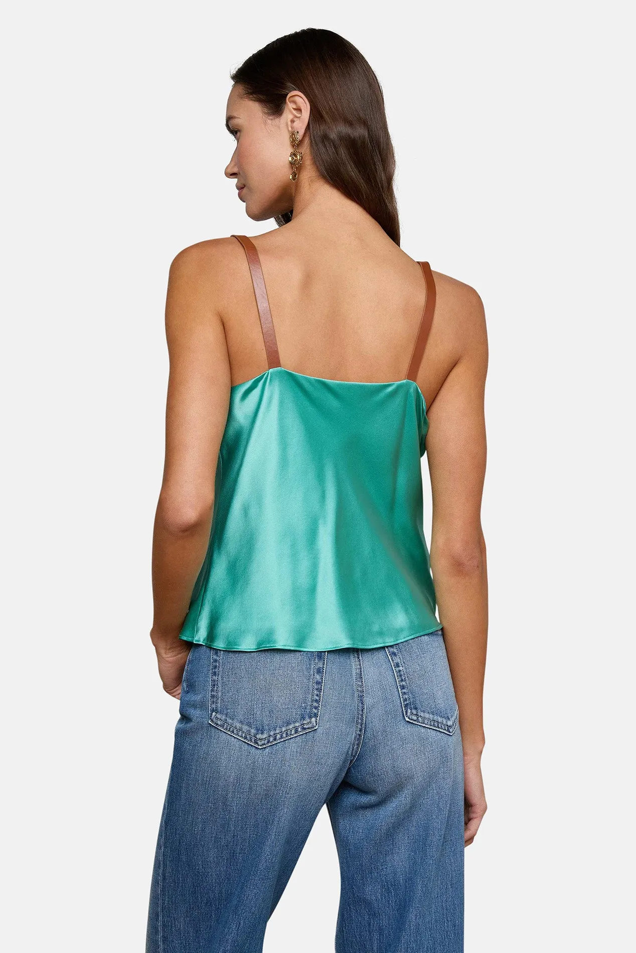 Lux Silk Buckle-Strap Camisole Sage Lagoon sold by Blue & Cream product image thumbnail 3