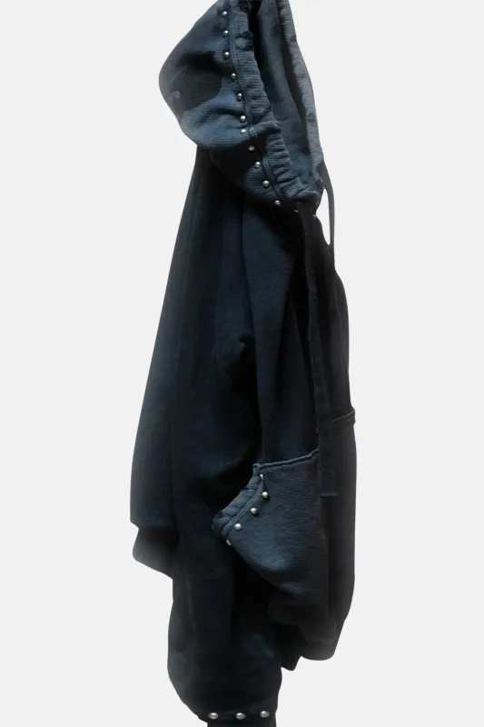 Supervintage Yumm Homestud Shrunken Hoodie-Superblack Powder sold by Blue & Cream