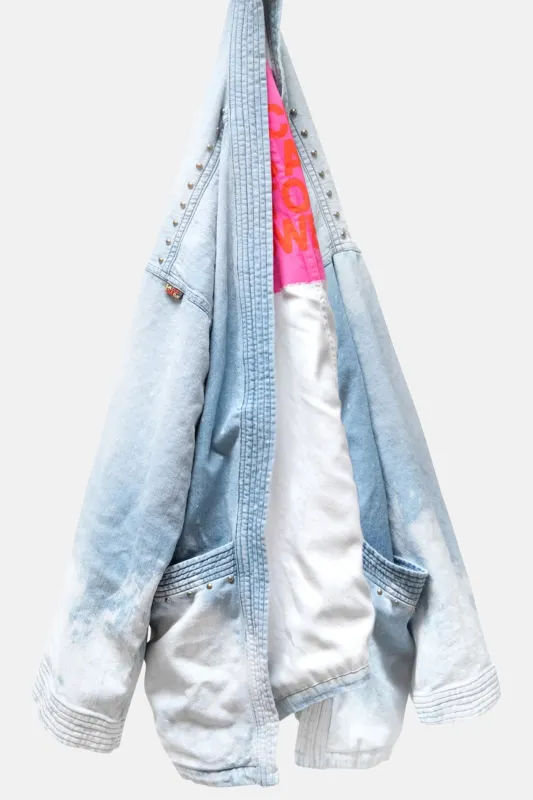 Airjump Cloud Bleachout Japanese Indigo Cardigan-Superfadeout Cloud made by freecity