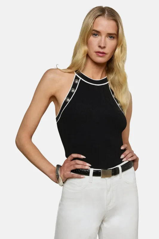 Rosemary Button Tank Black/White sold by Blue & Cream