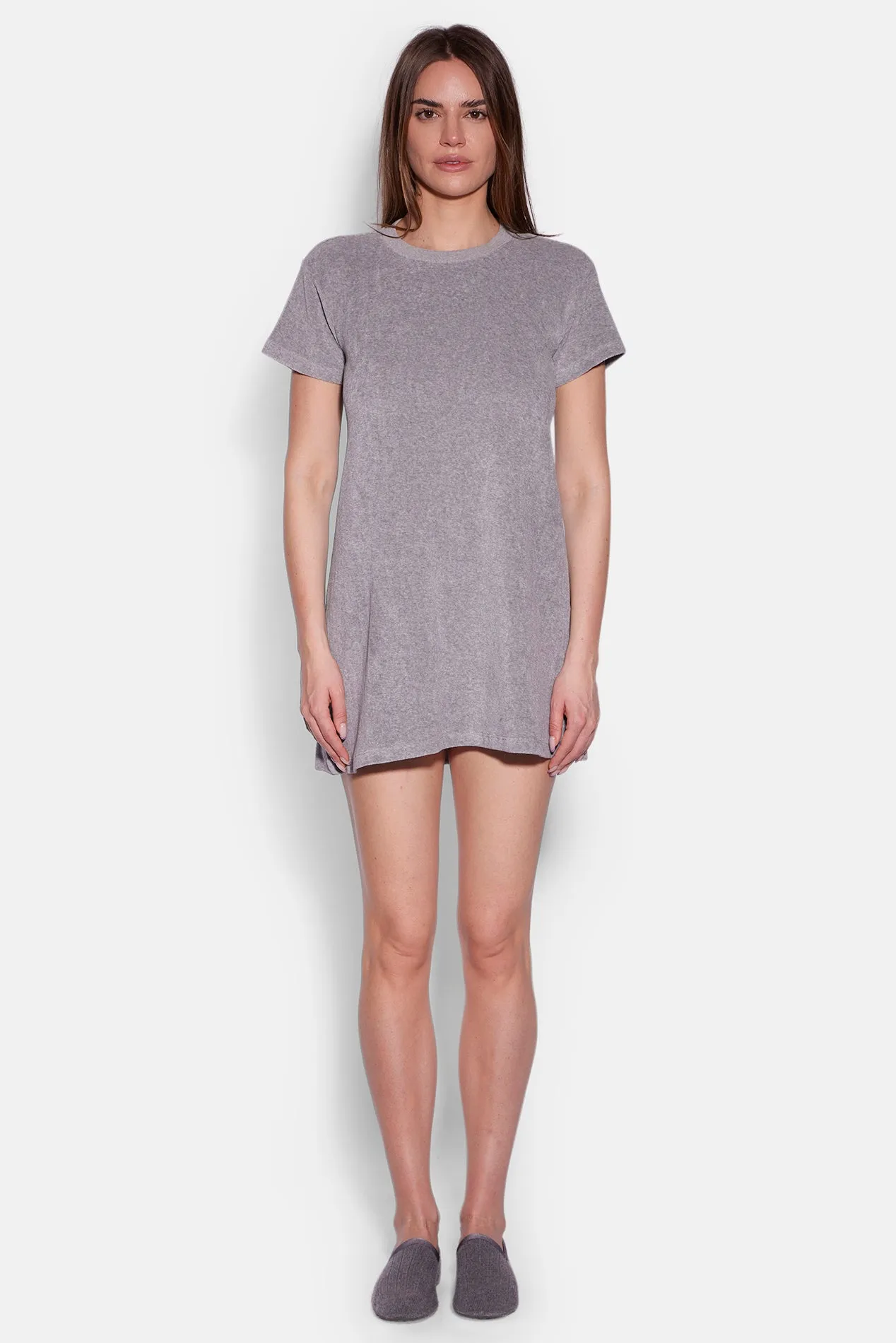 Terry Tee Dress Heather Grey sold by Blue & Cream