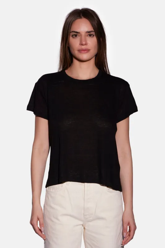 Cece Linen Tee Black sold by Blue & Cream