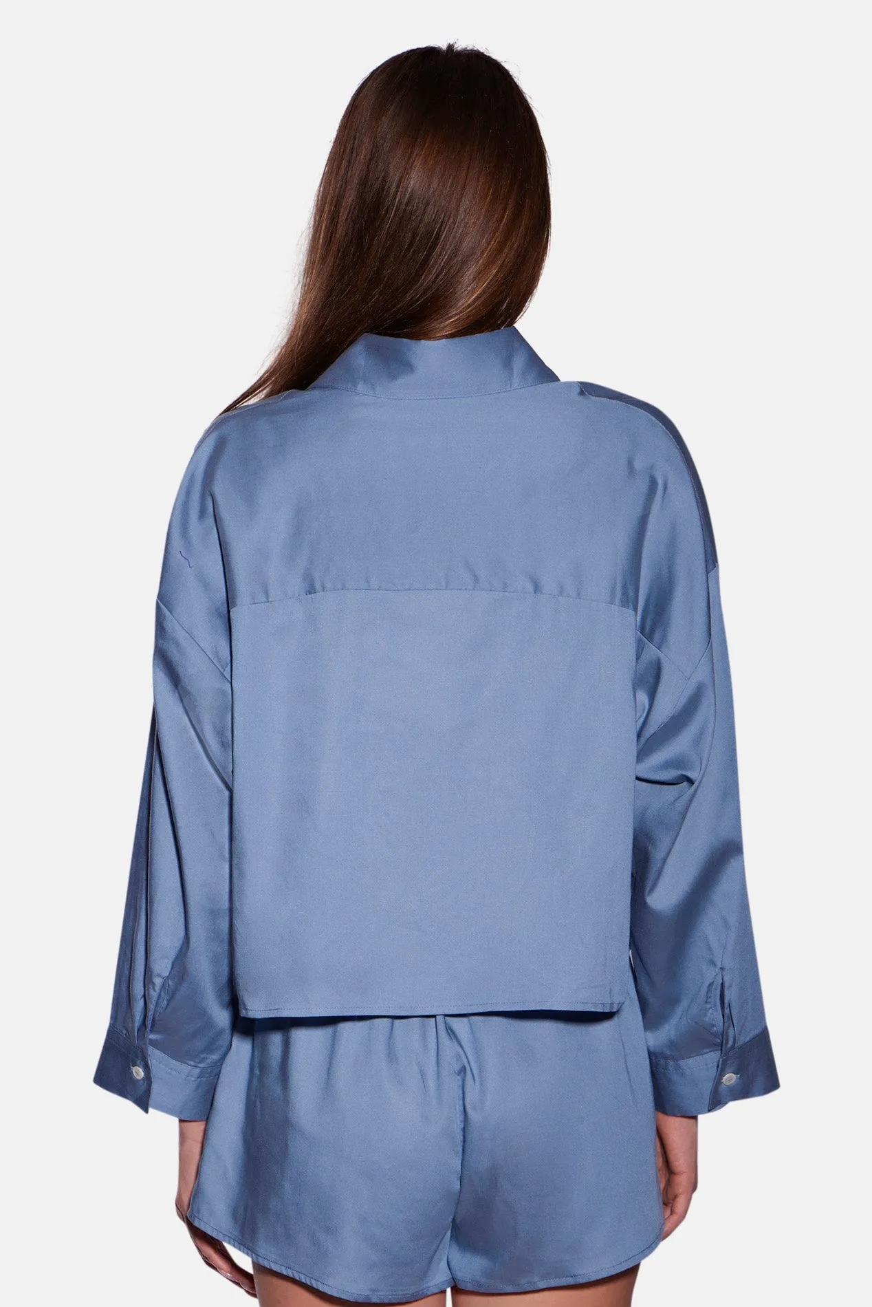 Gansett Poplin Crop Shirt Soft Blue sold by Blue & Cream product image thumbnail 3