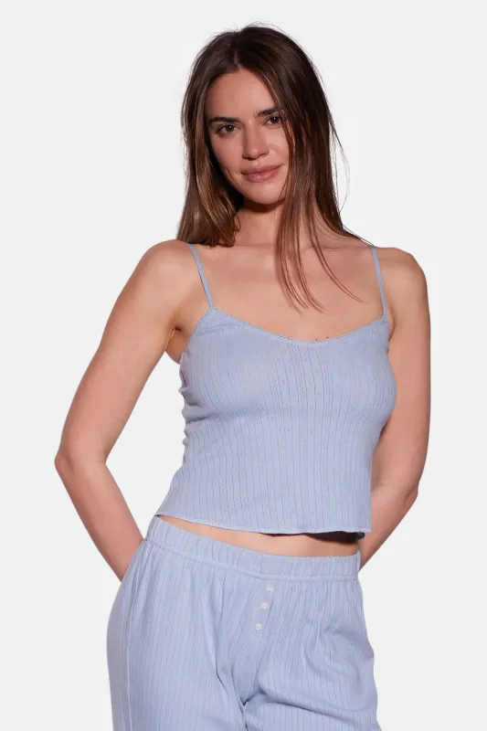 Pointelle Cami Blue sold by Blue & Cream