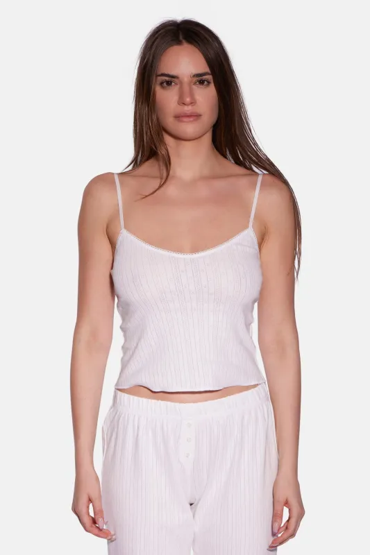 Pointelle Cami White sold by Blue & Cream