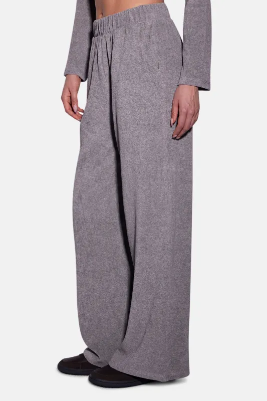 Goldie Wide Leg Terry Pant Heather Grey sold by Blue & Cream