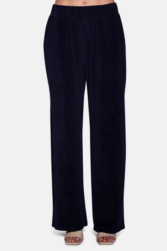 Goldie Wide Leg Terry Pant Navy sold by Blue & Cream