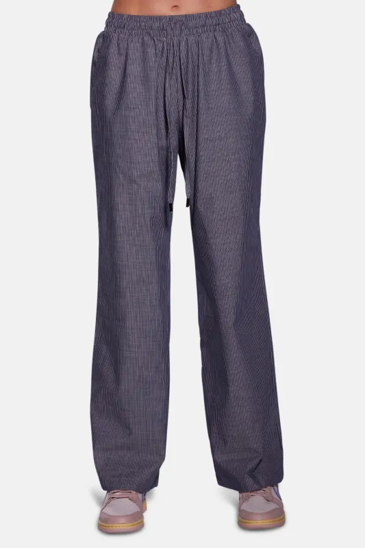 Georgica Beach Poplin Pant Chambray Mini Stripe sold by Blue & Cream