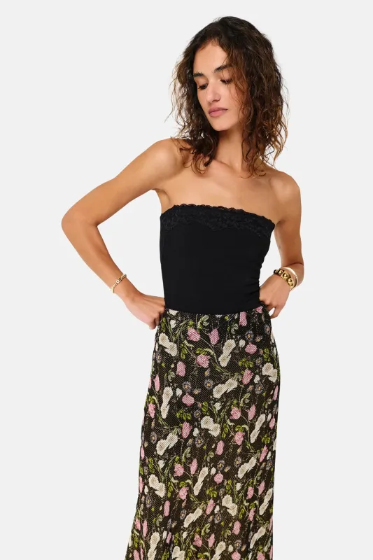 Rama Strapless Rib Knit Camisole Black sold by Blue & Cream