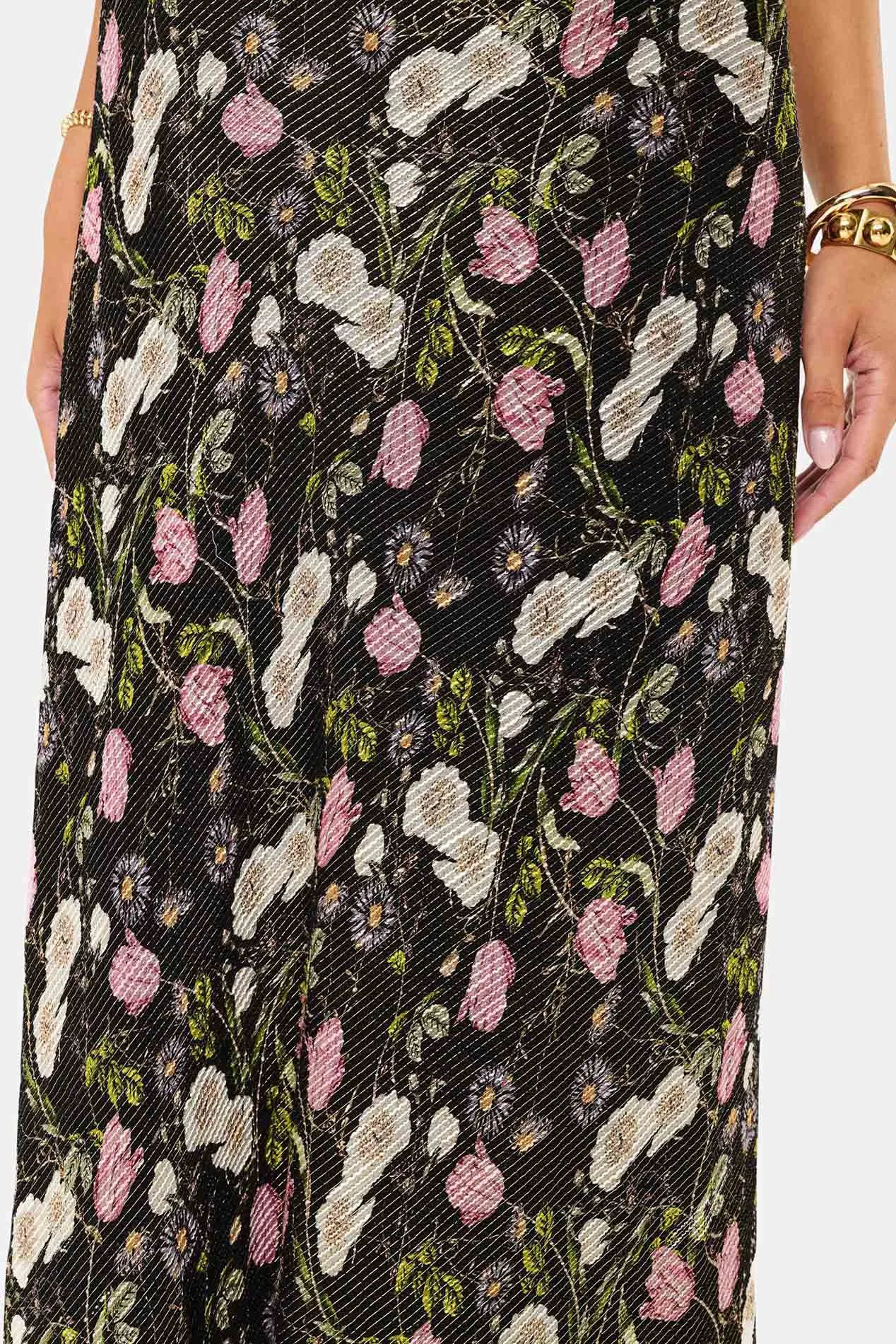 Jayna Metallic Chiffon Skirt Midnight Gardens sold by Blue & Cream product image thumbnail 4