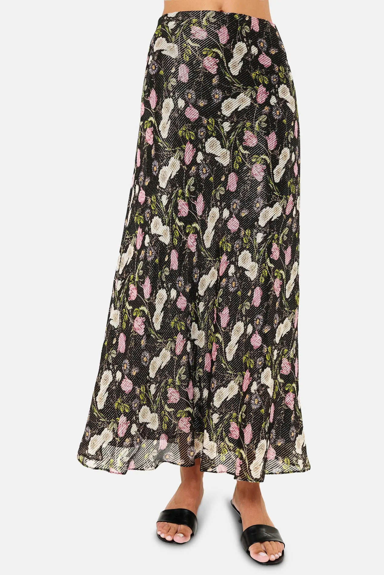 Jayna Metallic Chiffon Skirt Midnight Gardens sold by Blue & Cream