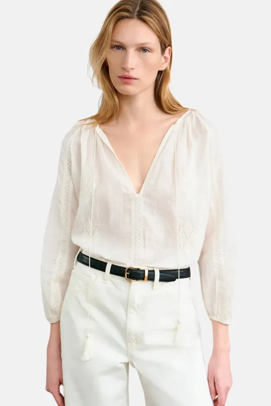 Cristo Blouse Ivory sold by Blue & Cream