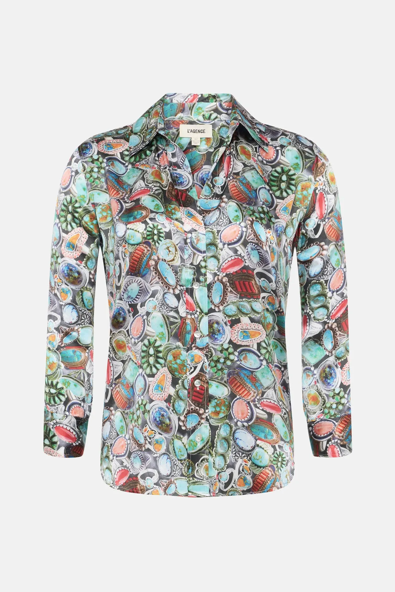 Dani Silk Blouse Multi Mix Turquoise Rings sold by Blue & Cream product image thumbnail 5