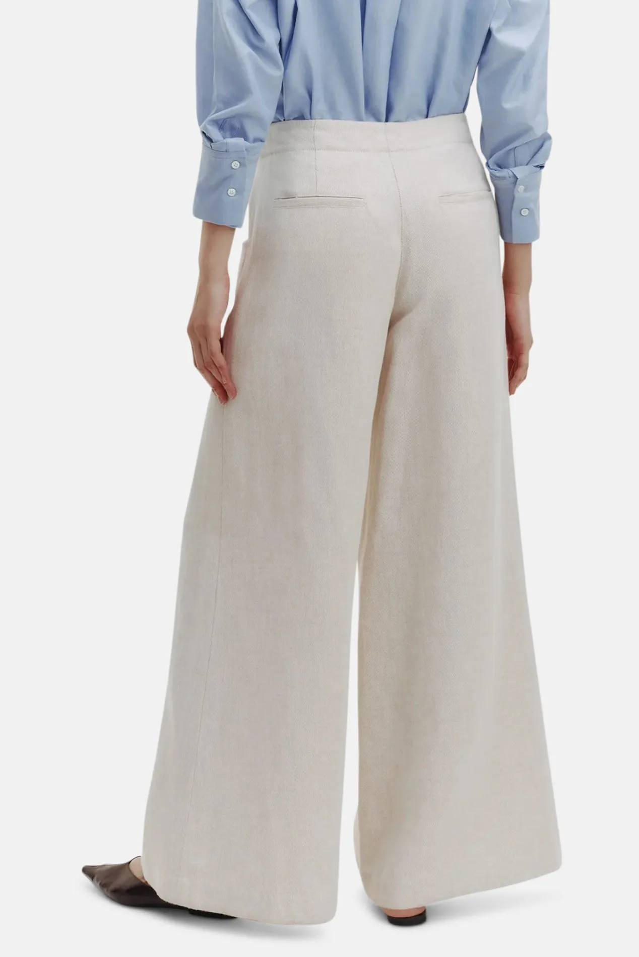 Demie Pant in Coated Viscose Linen Natural sold by Blue & Cream product image thumbnail 4