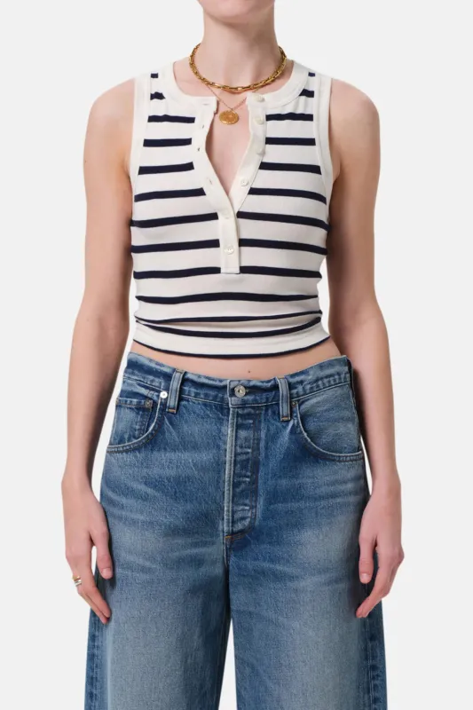 Caralyn Tank in Azure Stripe sold by Blue & Cream