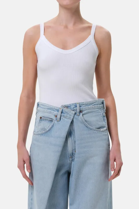 Jordan Tank in White sold by Blue & Cream