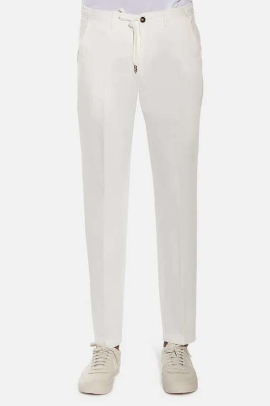 Smooth Cotton Pant White sold by Blue & Cream