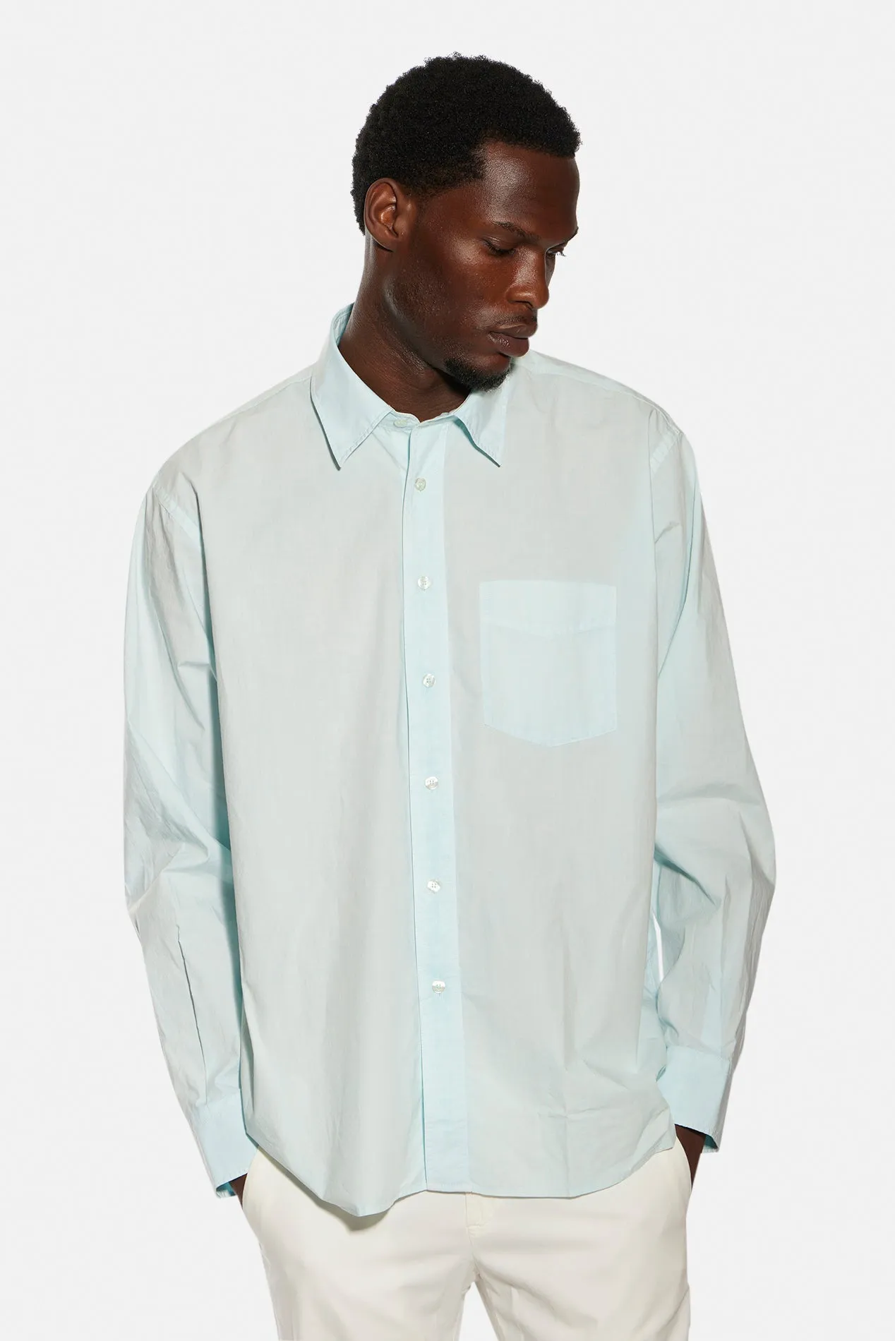Crinkle Poplin Shirt Turquoise sold by Blue & Cream product image thumbnail 2