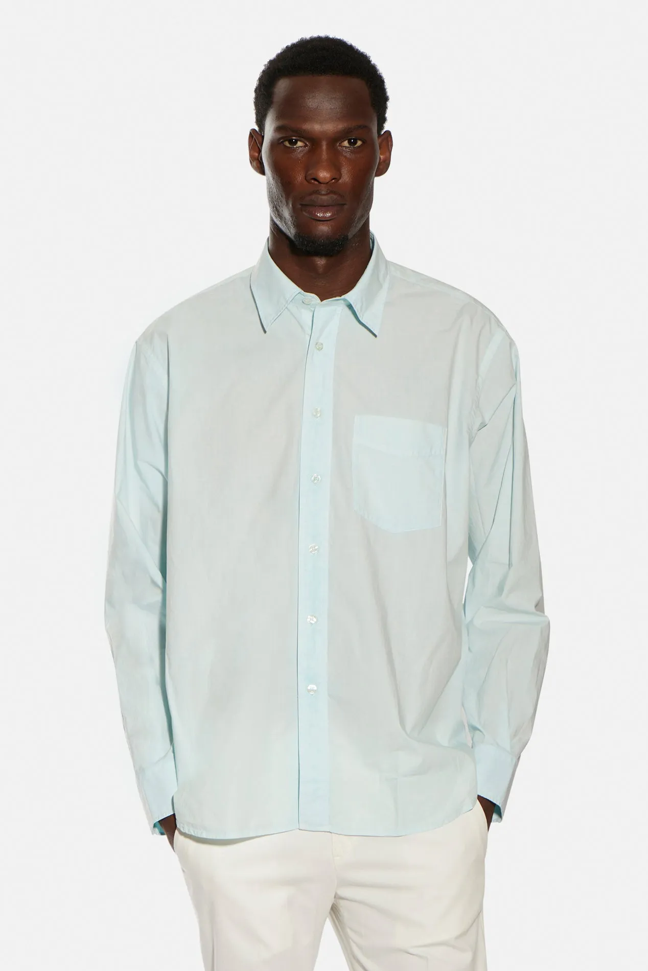 Crinkle Poplin Shirt Turquoise sold by Blue & Cream product image thumbnail 5