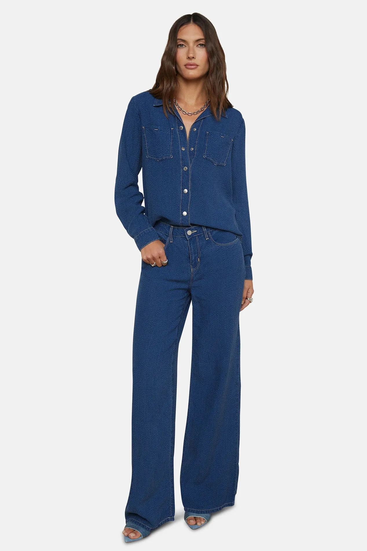 Isla Chambray Shirt Heron sold by Blue & Cream product image thumbnail 3