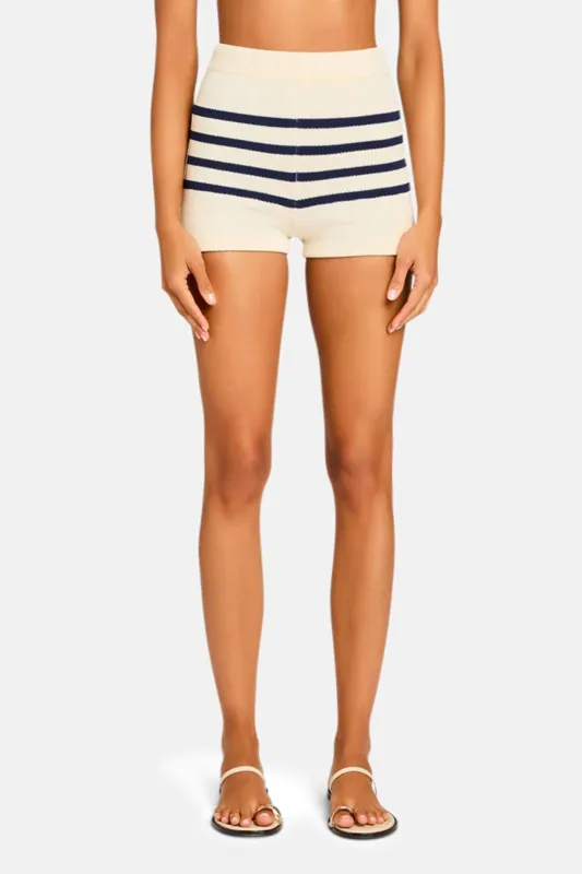 Andrie Knit Short Eggshell/Navy sold by Blue & Cream