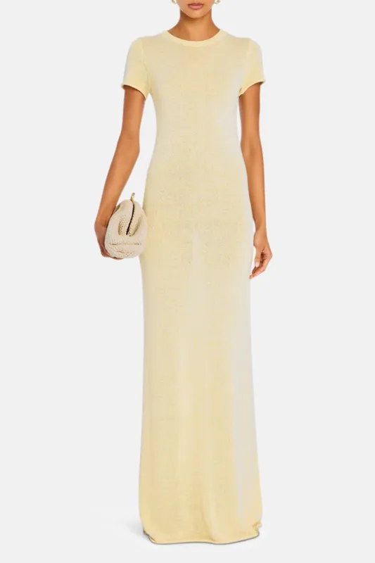 Airess Knit Maxi Dress Pale Yellow sold by Blue & Cream