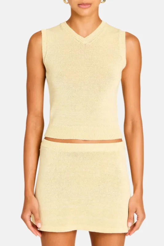 Bebe Knit Vest Top Pastel Yellow sold by Blue & Cream
