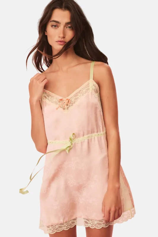 Nouvelle Silk-Blend Mini Slip Dress Pink sold by Blue & Cream