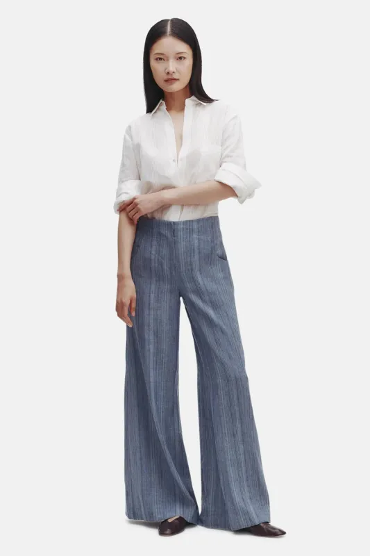 Demie Linen Pant In Blue Multi sold by Blue & Cream
