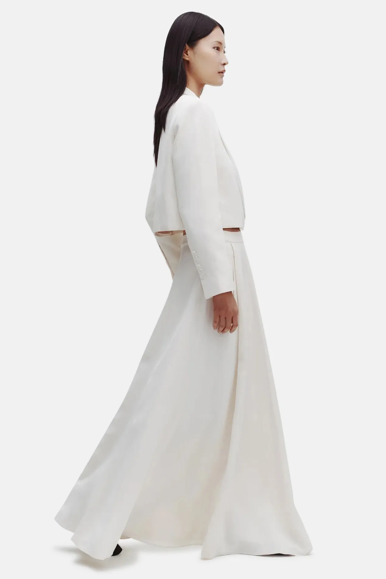 Cecelias Skirt in Coated Viscose Linen Bone sold by Blue & Cream product image thumbnail 2