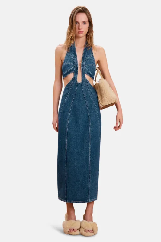 Abi Jean Dress Indigo sold by Blue & Cream