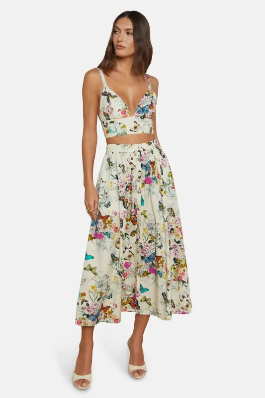Seina Poplin Midi Skirt Multi Chardona Butterfly sold by Blue & Cream